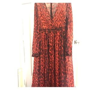 Back and orange long Michael Kors dress .